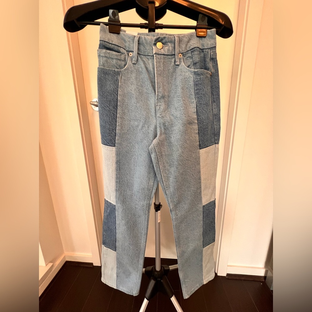 Good American Women’s  Blue Patchwork Jeans